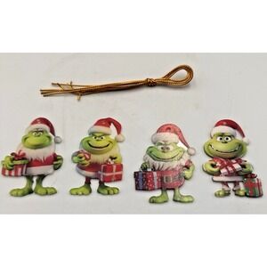 Grinch christmas Ornaments Set of 4 3" x 2" acrylic
